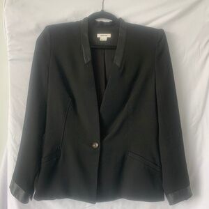 Leather trimmed blazer